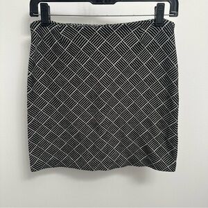 Old Navy Stretch Bodycon Y2K Mini Skirt Squares Stripes Black White XS